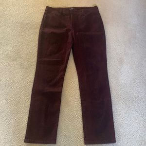 NYDJ skinny ‘wine colored reptile’ jeans.